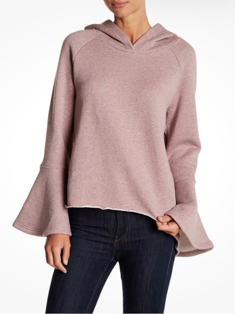 Melrose and Market Heather Gray‎ Bell Sleeve Hoodie-NWT. Retail 70